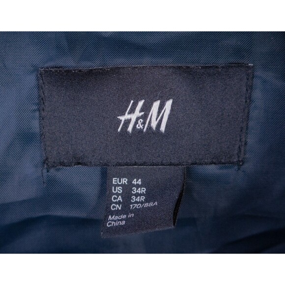 H&M Mens Blazer Sport Coat Two Button Casual Jacket Size 34R Classic FIT BLUE - Picture 9 of 11